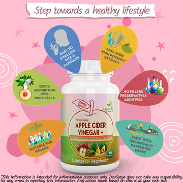 Capsule de vinaigre de cidre de pomme avec varech, spiruline, bromélaïne et feuille d'olivier