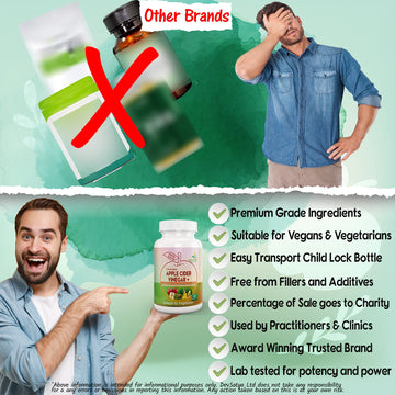 Capsule de vinaigre de cidre de pomme avec varech, spiruline, bromélaïne et feuille d'olivier