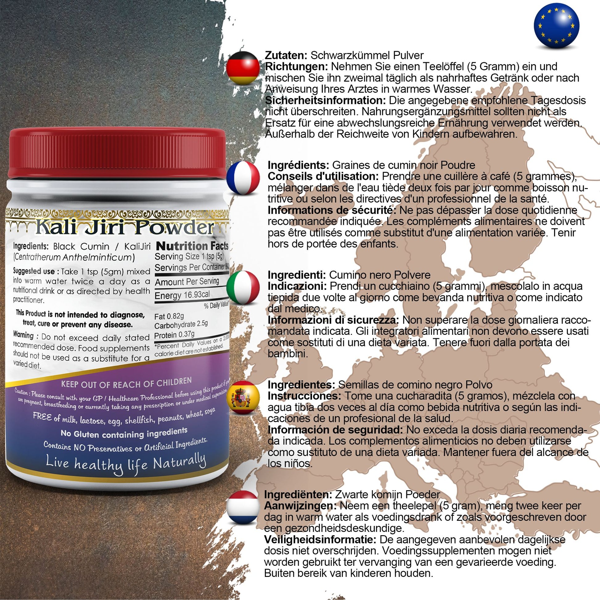 Black Cumin Kali Jiri Powder EU Certified