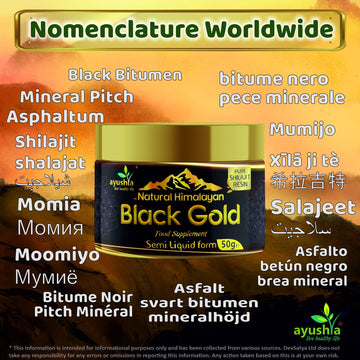 Résine Shilajit de l'Himalaya pure Black Gold, source naturelle d'acide fulvique - 50 grm
