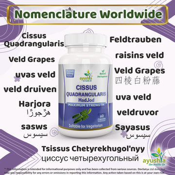 Cissus Quadrangularis HadJod Capsule Synonyms Vernacular Names