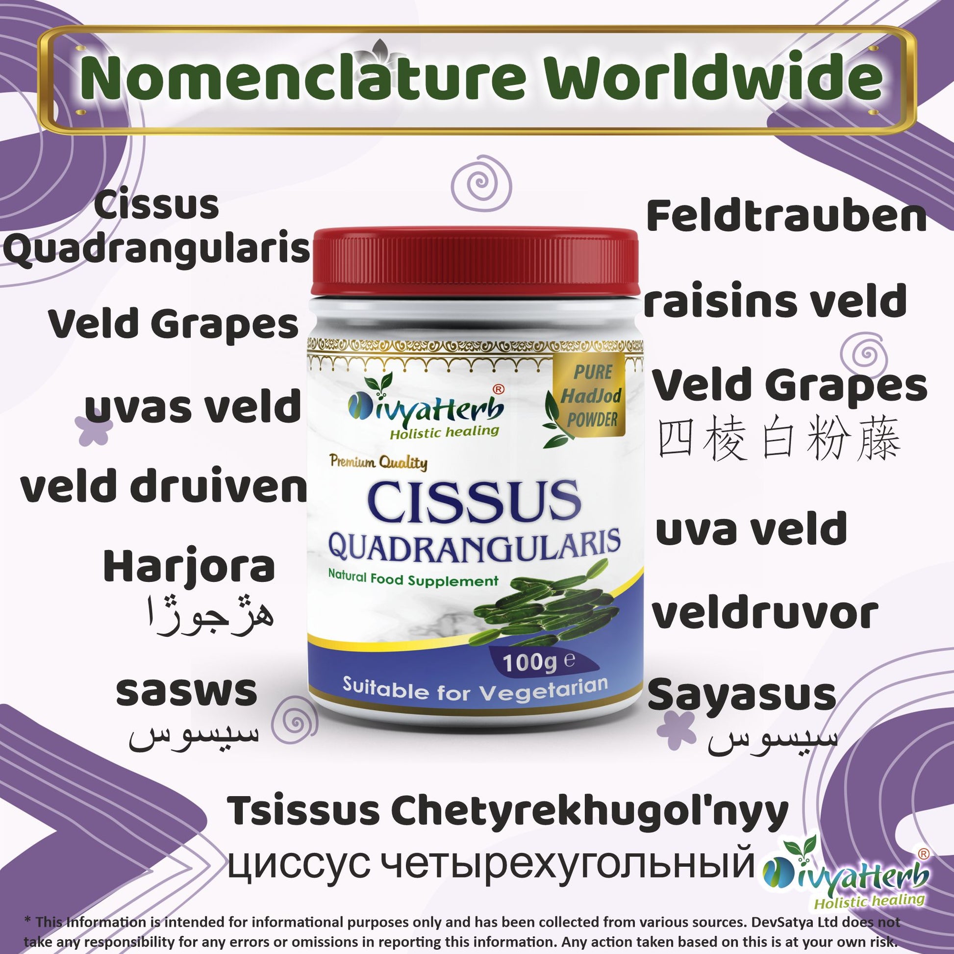 Cissus Quadrangularis Powder Synonyms Vernacular Names