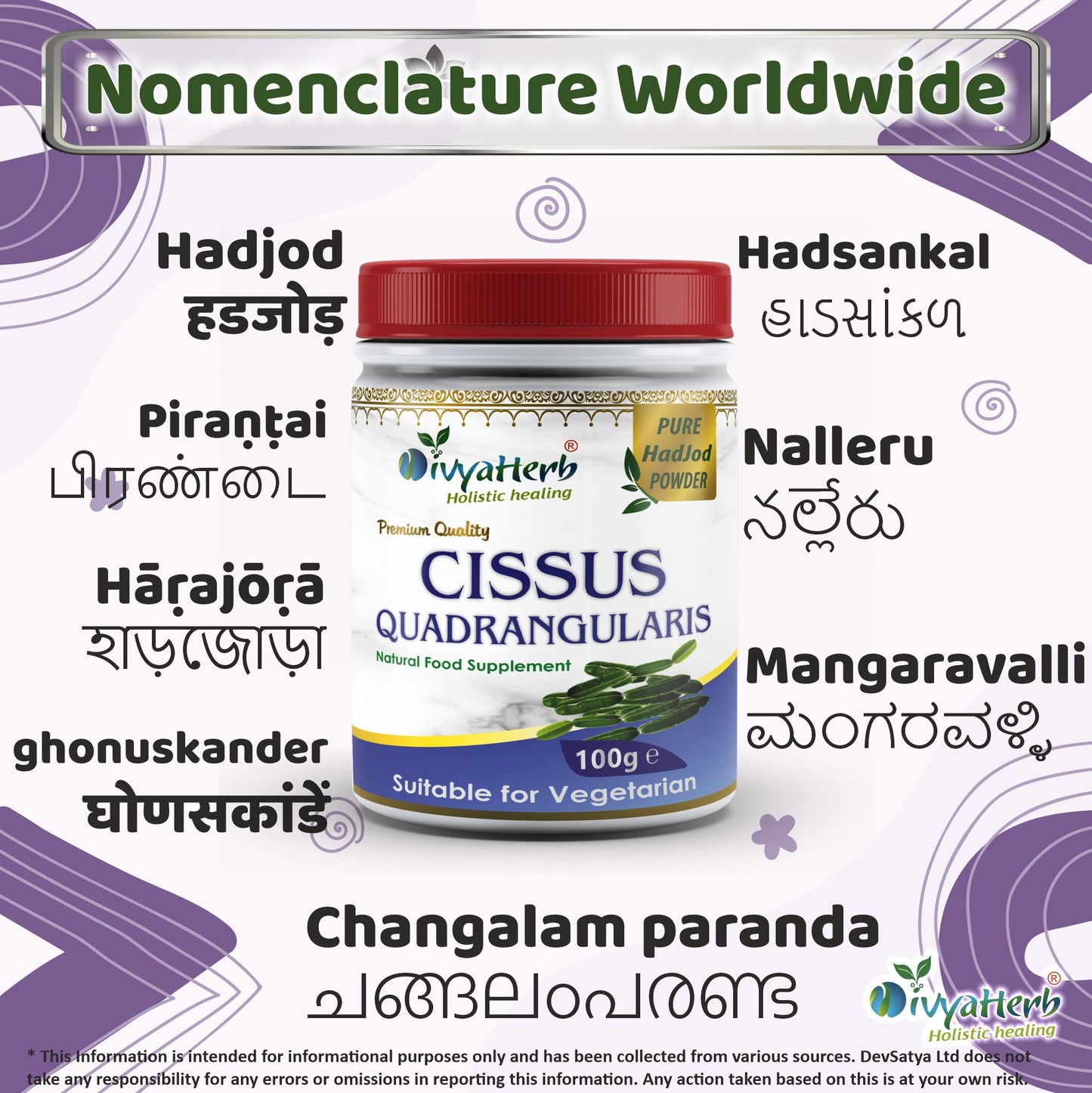 Cissus Quadrangularis Powder Regional Names Synonyms 