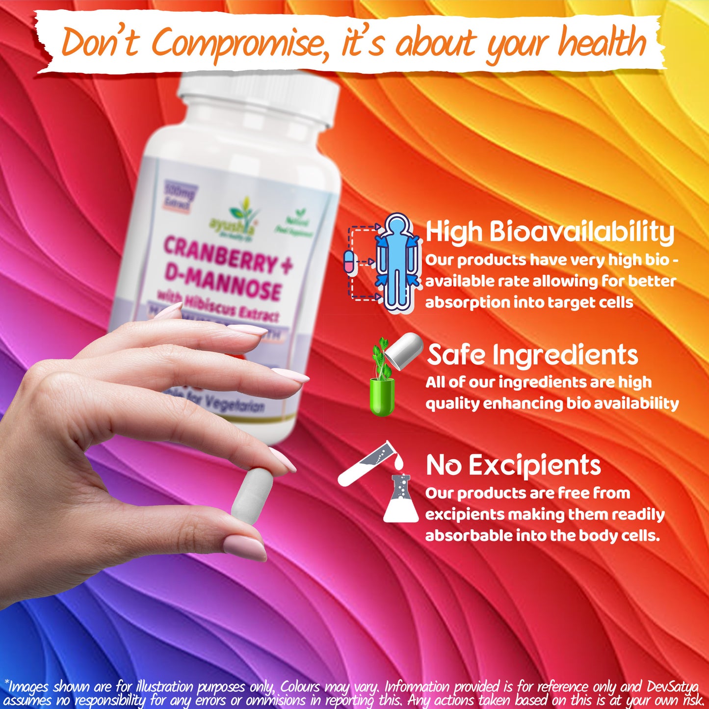 Cranberry D-Mannose with Hibiscus Extract Capsules UTI Bladder Support Cystitis Bioavailability