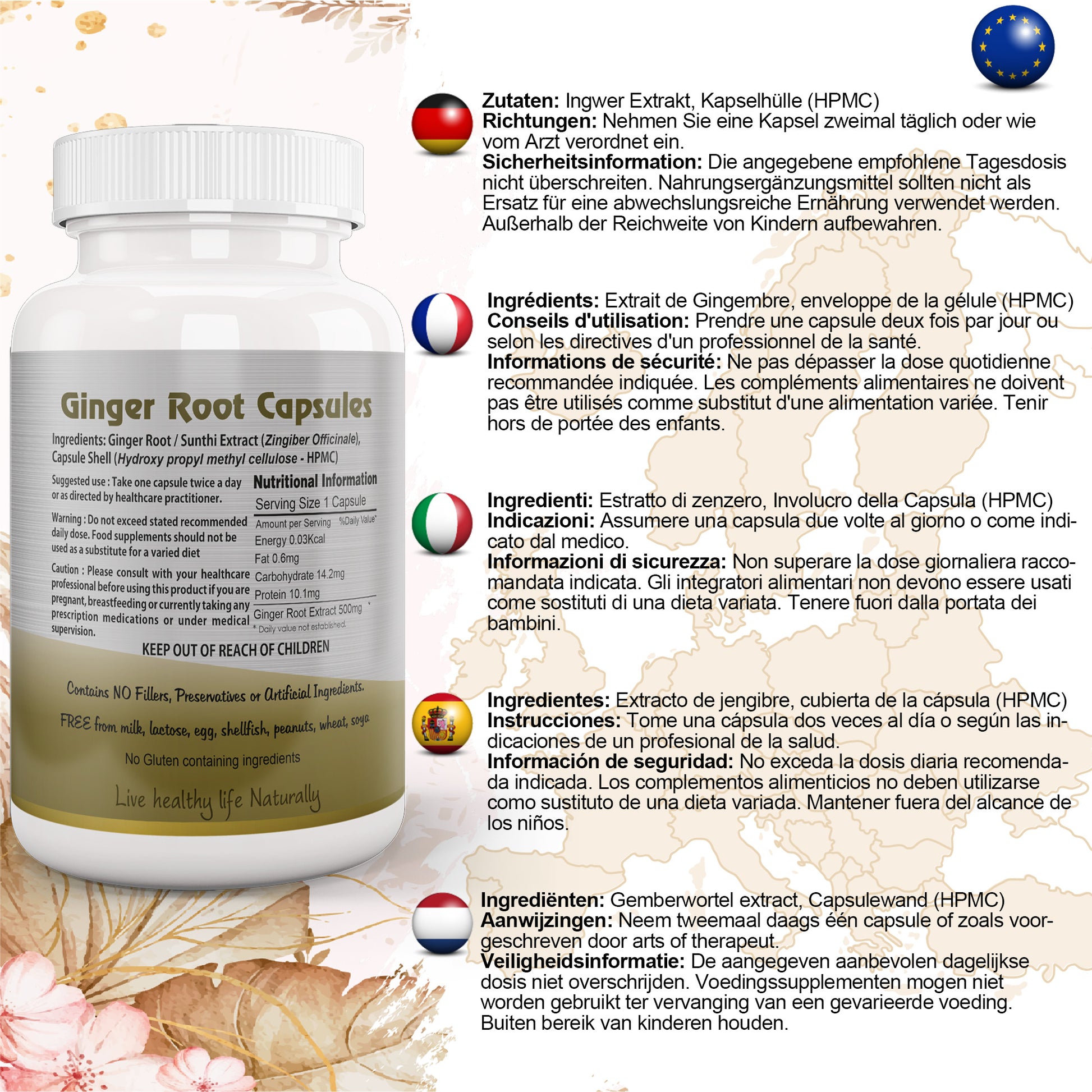 Ginger Root Sunthi Capsule EU Certified