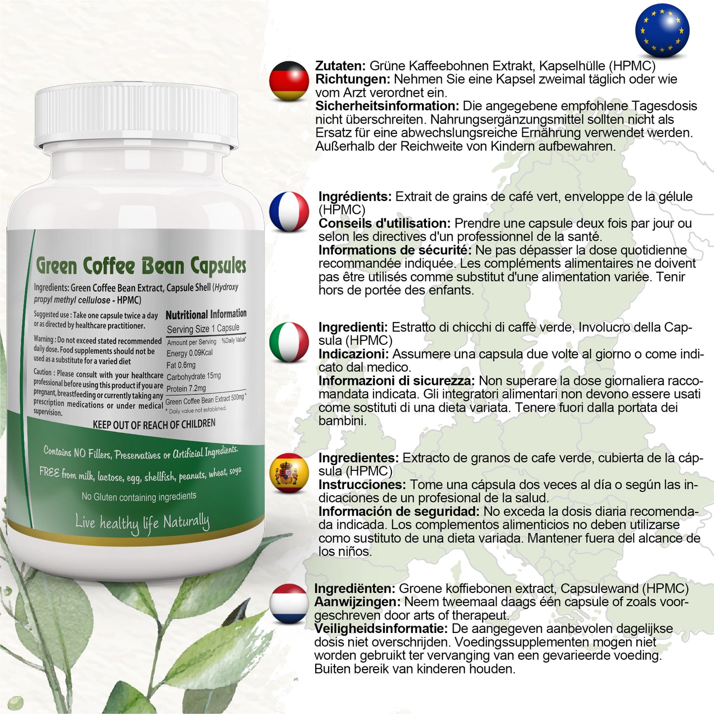 Green Coffee Bean Capsule EU Certified