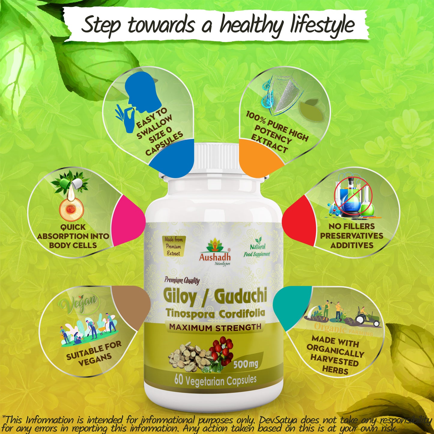 Giloy Guduchi Capsule Tinospora Cordifolia Potency Organic