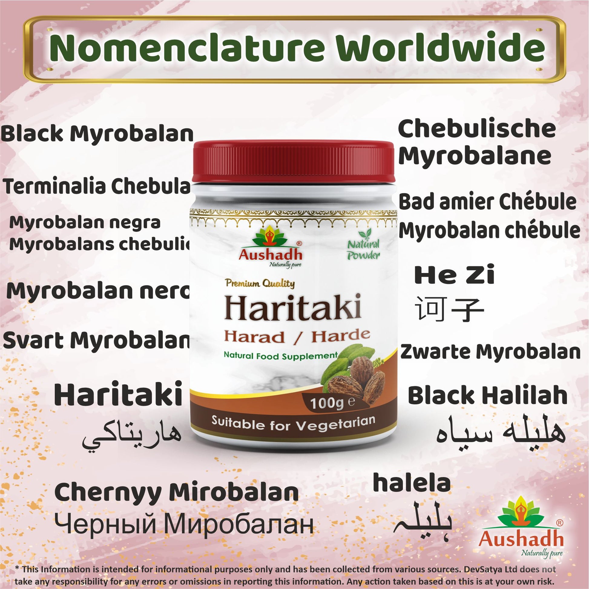 Harad Haritaki Powder Synonyms Vernacular Names