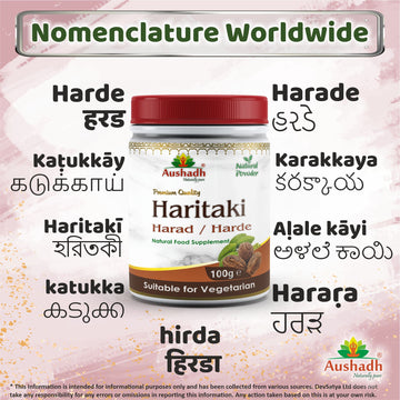 Harad Haritaki Powder Regional Names Synonyms 