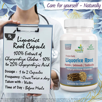 Liquorice Root Capsule Yastimadhu Mulethi JethimadhPrescription