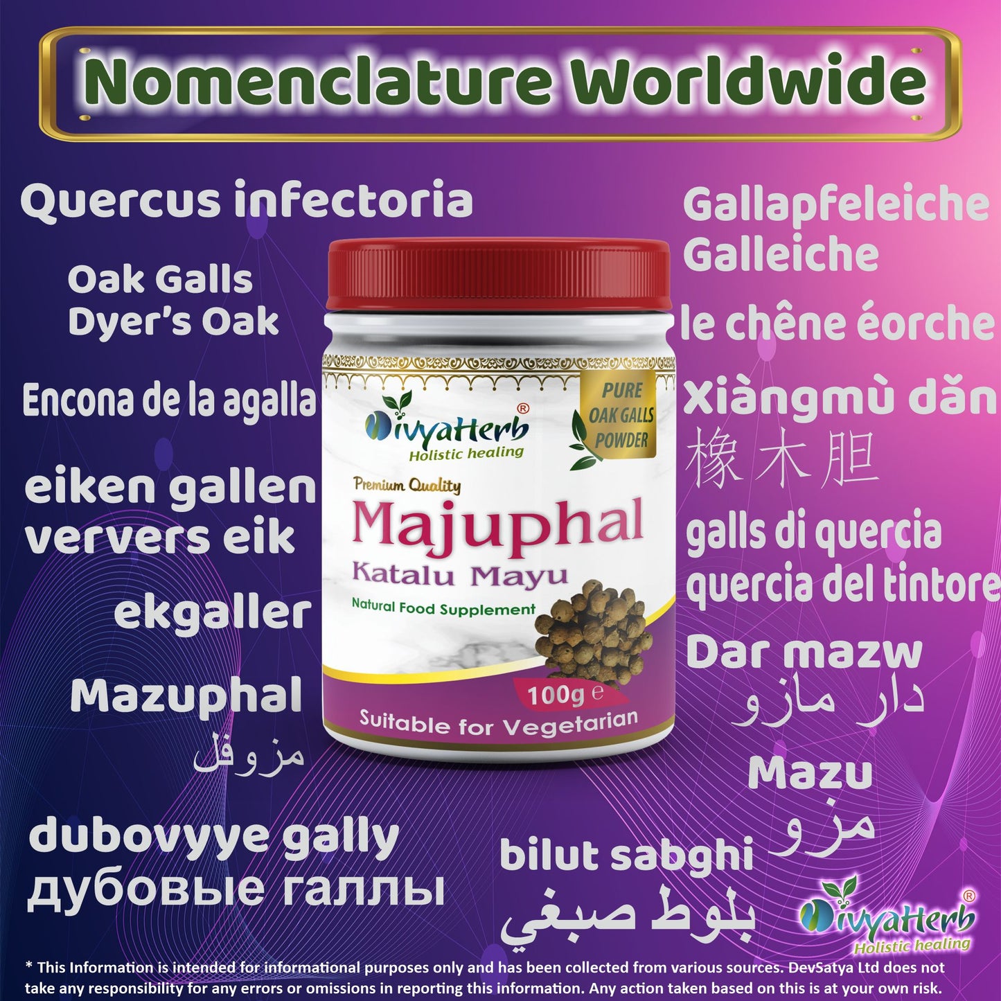 Majuphal Katalu Mayu Powder Synonyms Vernacular Names