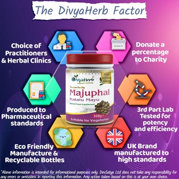 DivyaHerb Majuphal Powder 100 gram - Healthy-Looking Skin Support