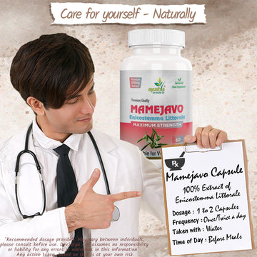 Ayushya Mamejavo Capsules (Enicostemma) Liver & Metabolic Wellness Support - Vegan, Gluten Free, Non-GMO, 60 Capsules