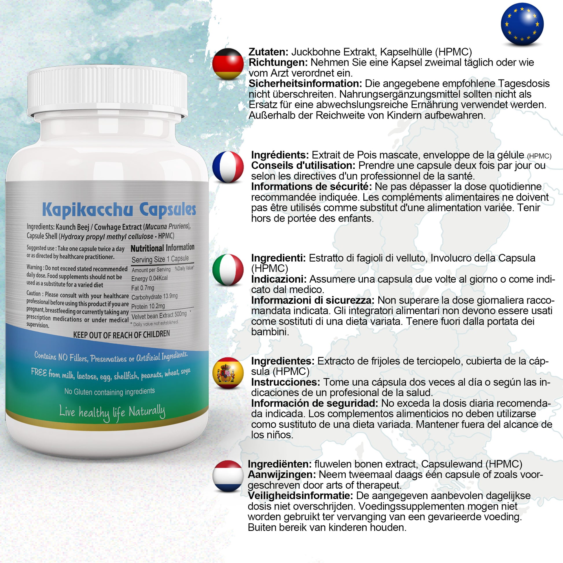 Mucuna Pruriens Capsule EU Certified