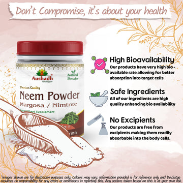 Aushadh Neem Powder 100 gram - Healthy-Looking Skin Support
