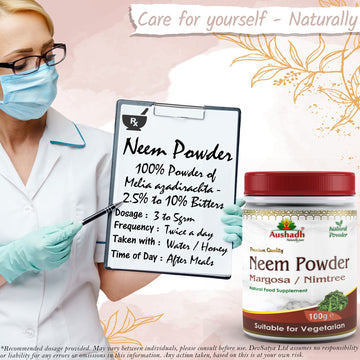Aushadh Neem Powder 100 gram - Healthy-Looking Skin Support