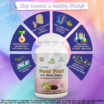 Noni with Black Pepper capsule Potency Organic