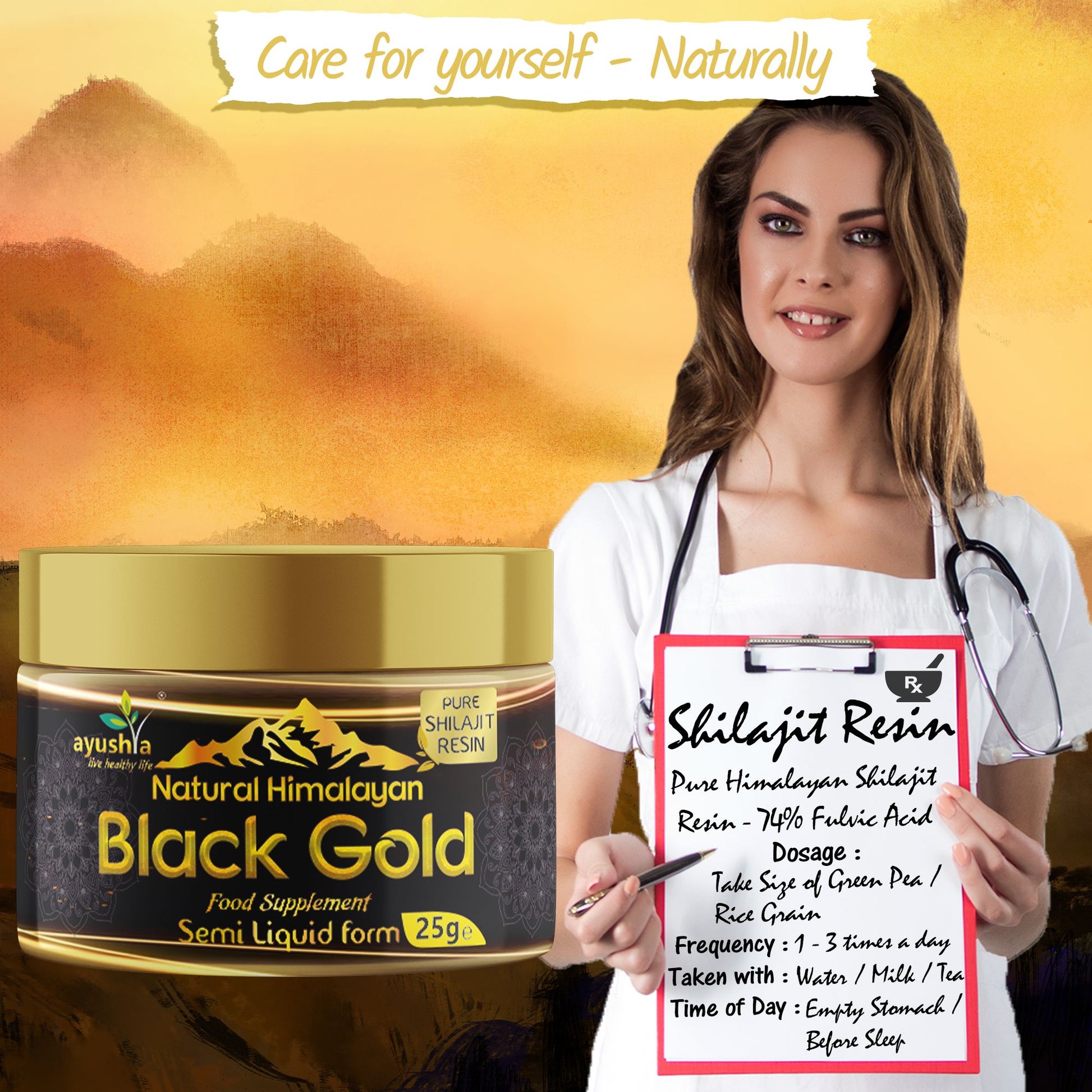 Black Gold Pure Himalayan Shilajit Resin Natural Source of Fulvic Acid Prescription