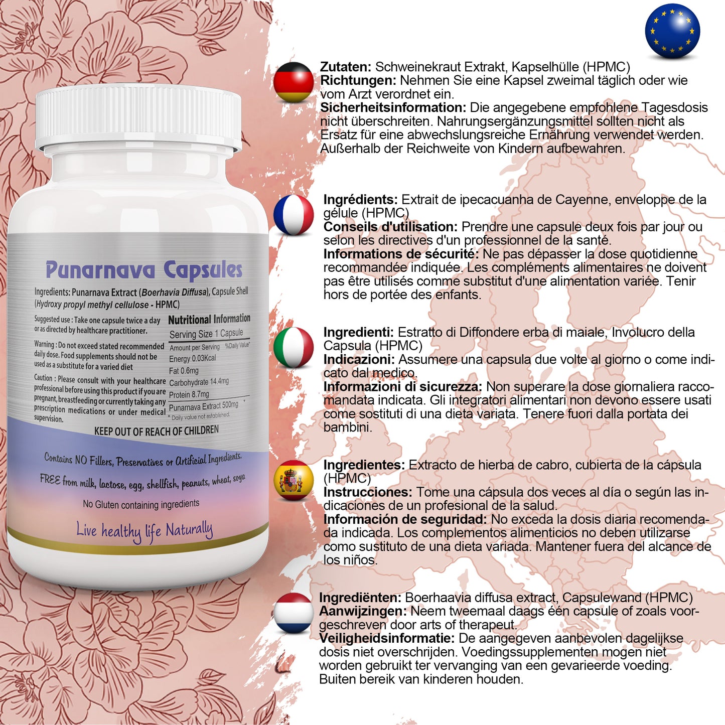 Punarnava Capsule Boerhavia Diffusa EU Certified