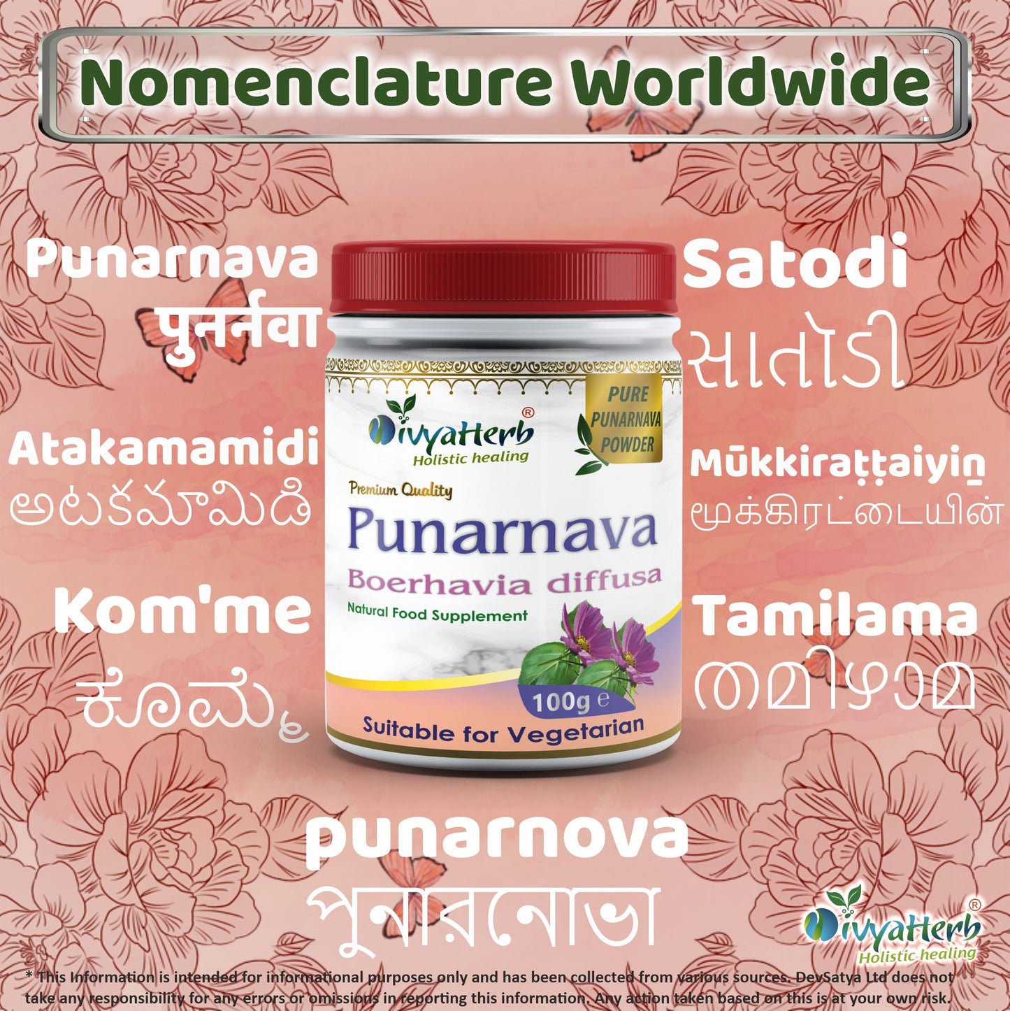 Punarnava Powder Boerhavia Diffusa Regional Names Synonyms 