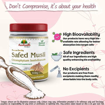Aushadh Safed Musli Powder 100 gram - Daily Vitality Support