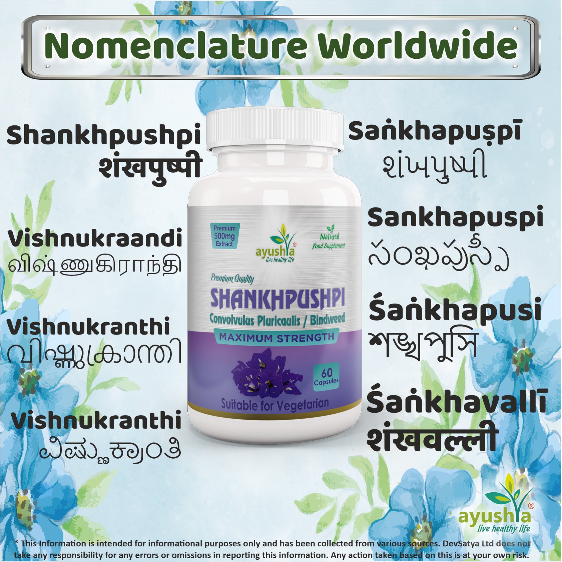 Shankhpushpi Capsule Regional Names Synonyms 