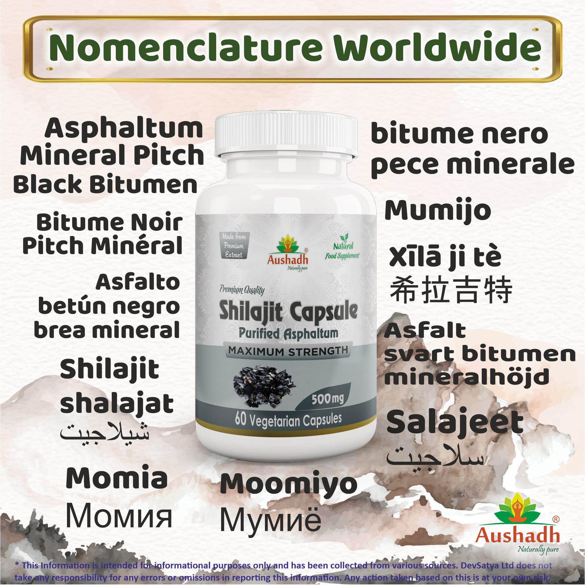 Shilajit Capsule Synonyms Vernacular Names