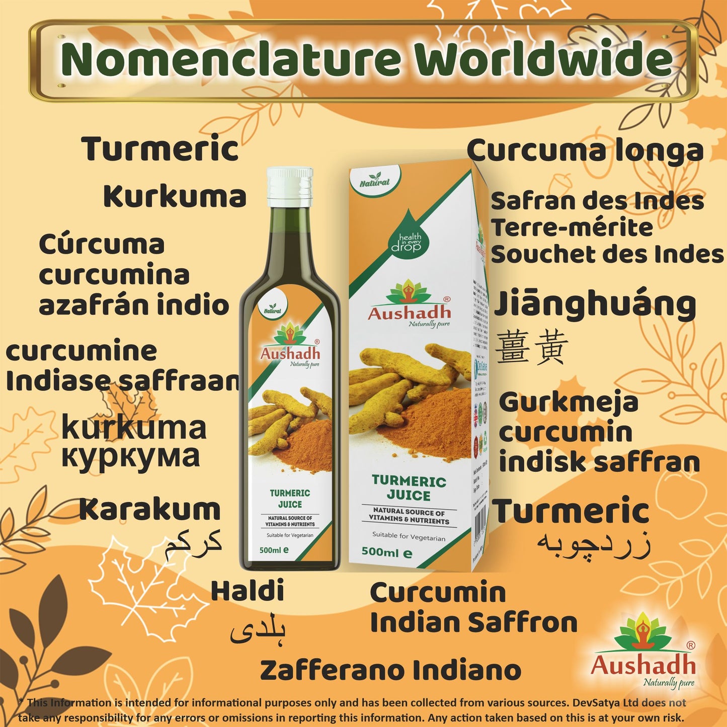 Tumeric Haldi Juice Synonyms Vernacular Names