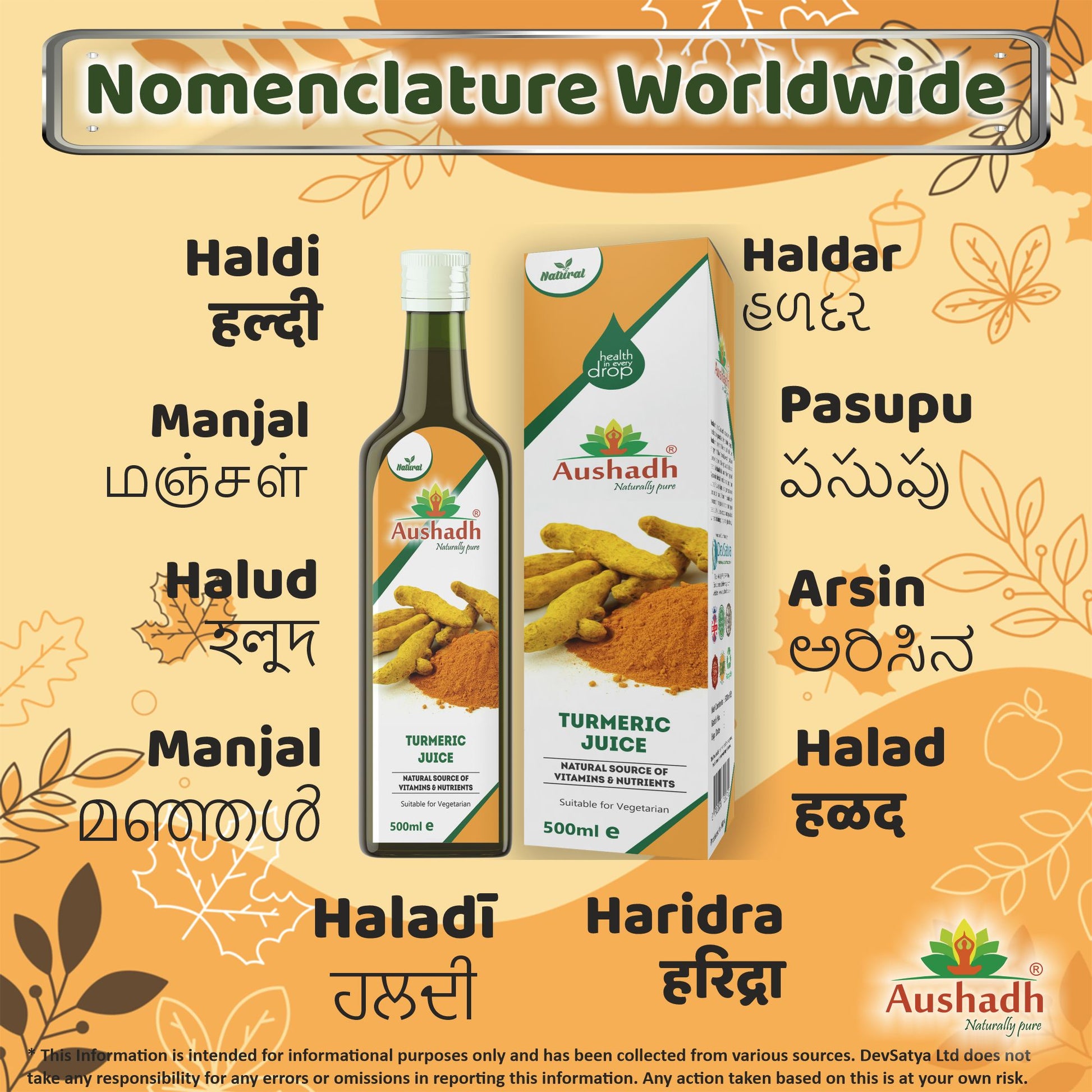 Tumeric Haldi Juice Regional Names Synonyms 